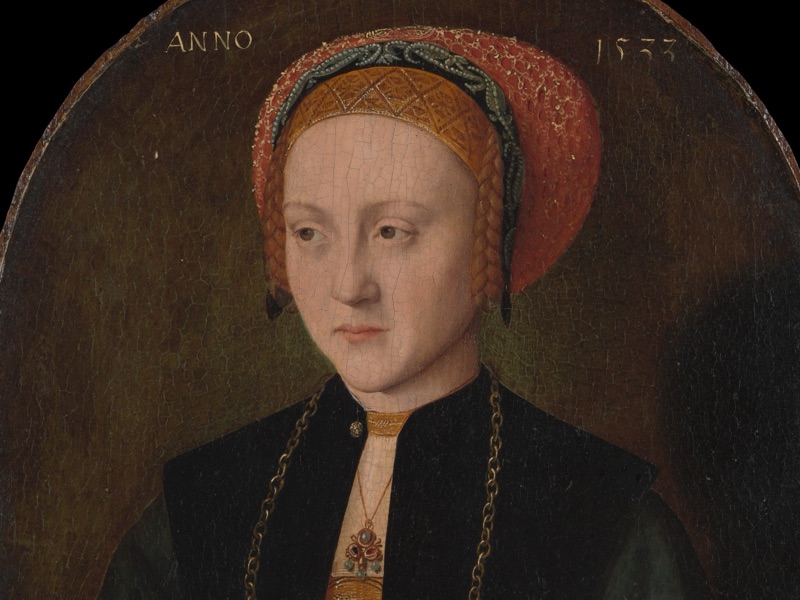 Retrato de mulher, pintura de Barthel Bruyn, o Velho, 1533
